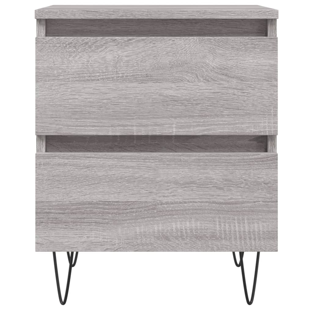 Comodini 2pz Grigio Sonoma 40x35x50 cm in Legno Multistrato - homemem39