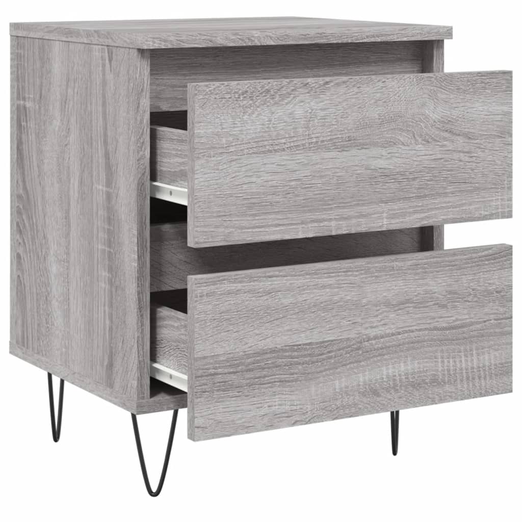 Comodini 2pz Grigio Sonoma 40x35x50 cm in Legno Multistrato - homemem39