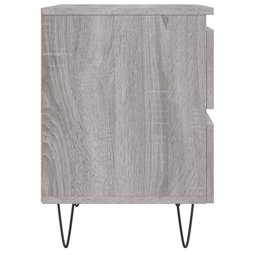 Comodini 2pz Grigio Sonoma 40x35x50 cm in Legno Multistrato - homemem39