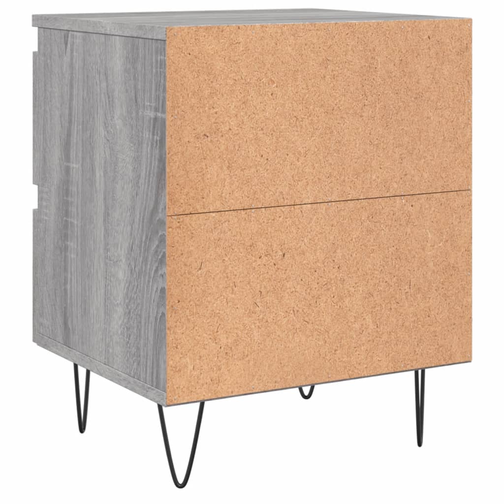 Comodini 2pz Grigio Sonoma 40x35x50 cm in Legno Multistrato - homemem39