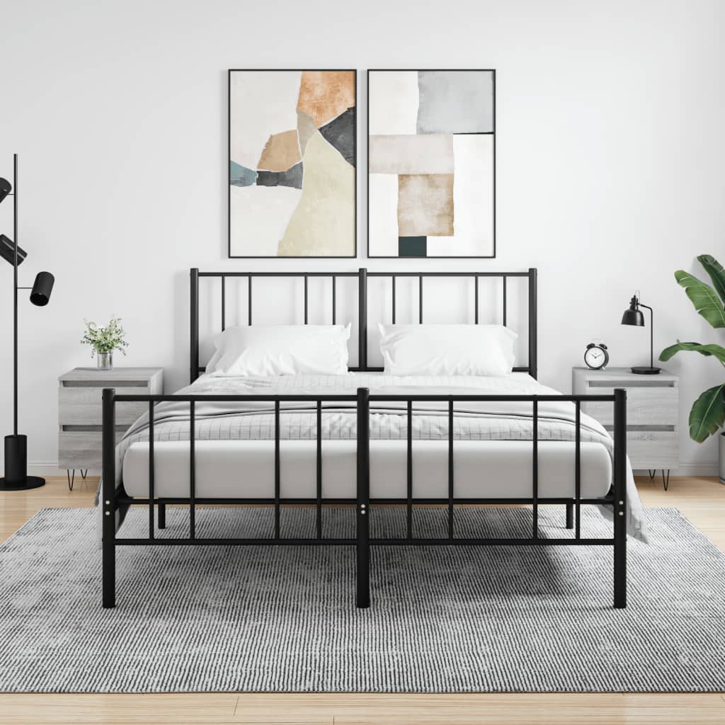 Comodini 2pz Grigio Sonoma 40x35x50 cm in Legno Multistrato - homemem39