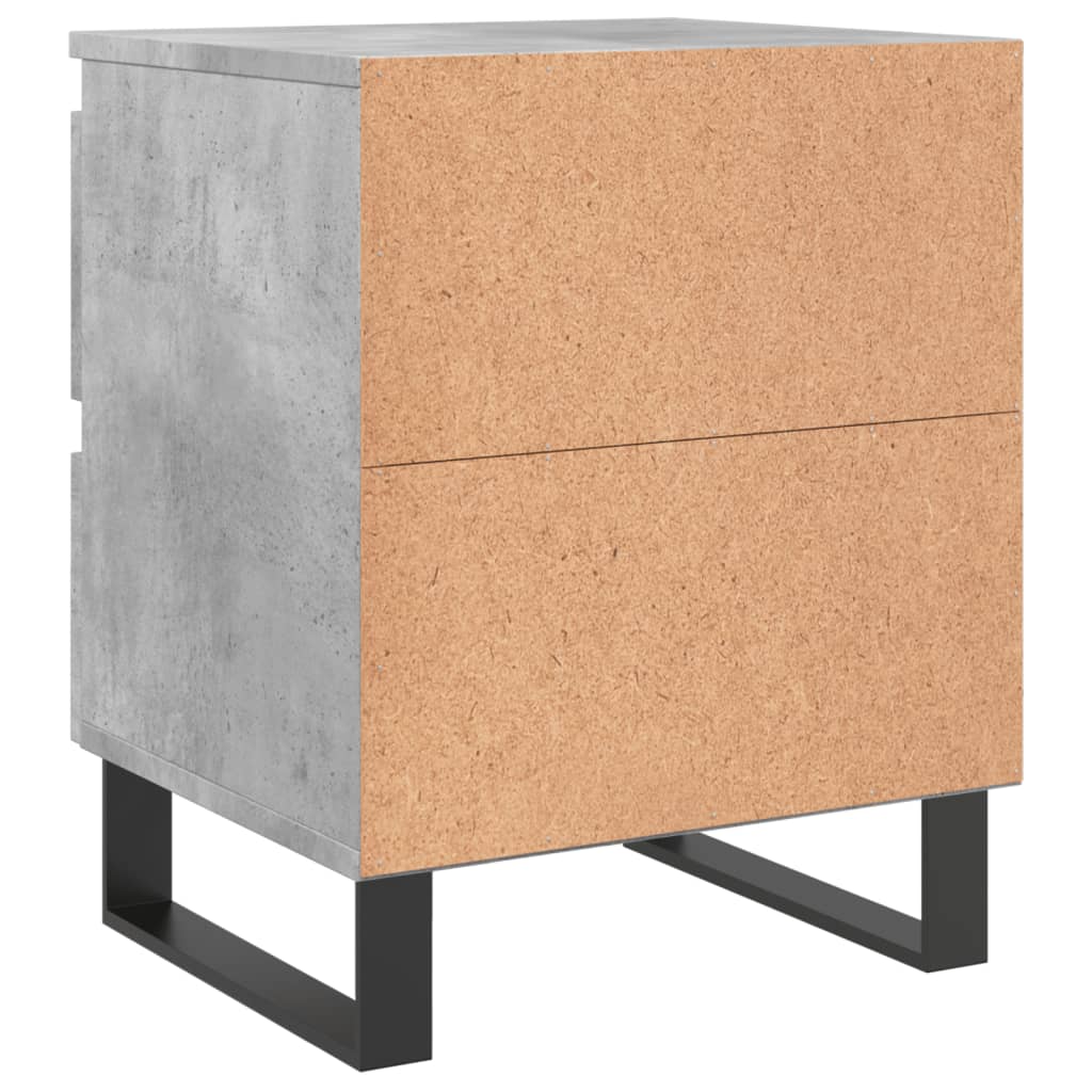 Comodino Grigio Cemento 40x35x50 cm in Legno Multistrato