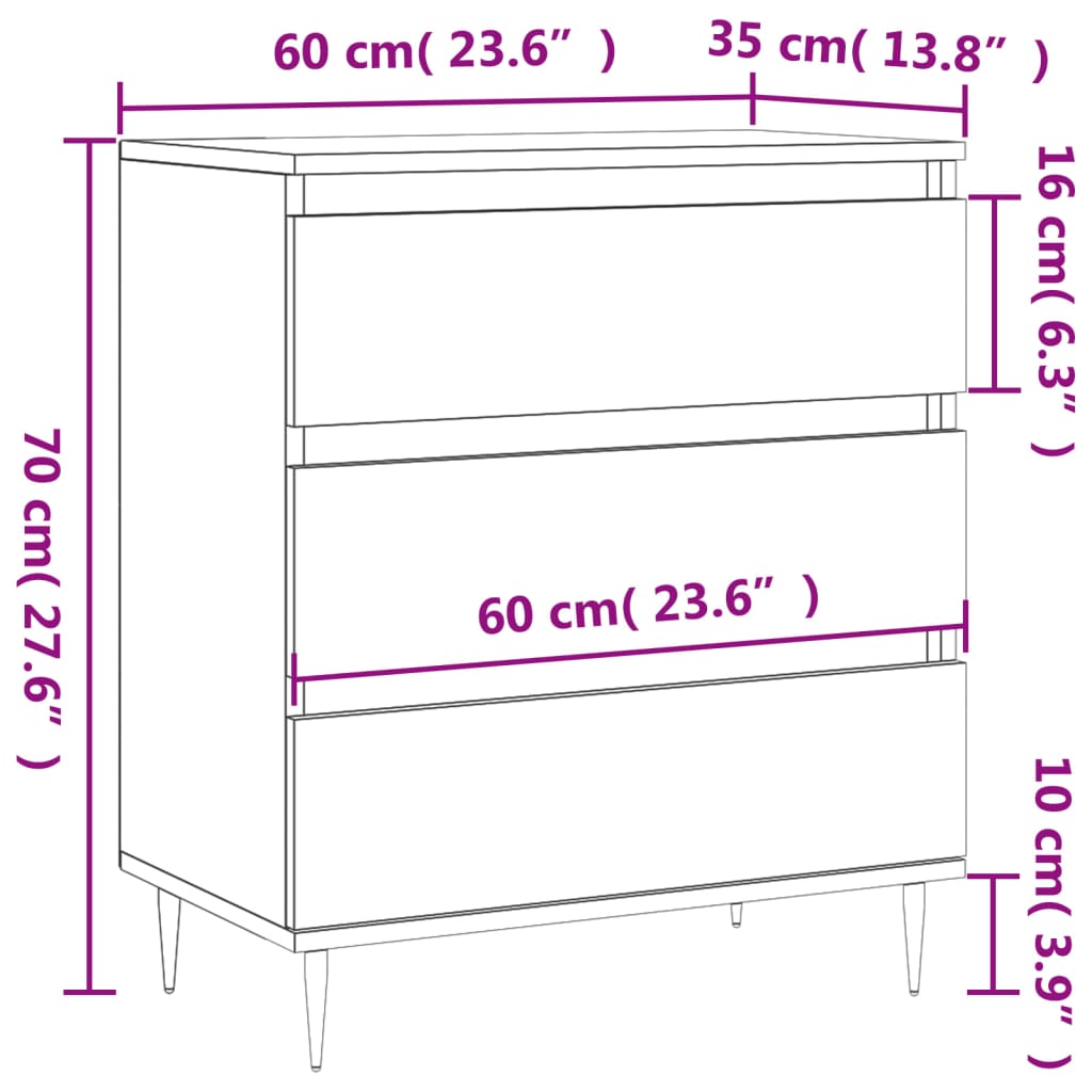 Credenza Grigio Cemento 60x35x70 cm in Legno Multistrato | homemem39