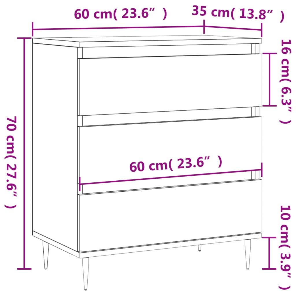 Credenza Grigio Sonoma 60x35x70 cm in Legno Multistrato | homemem39