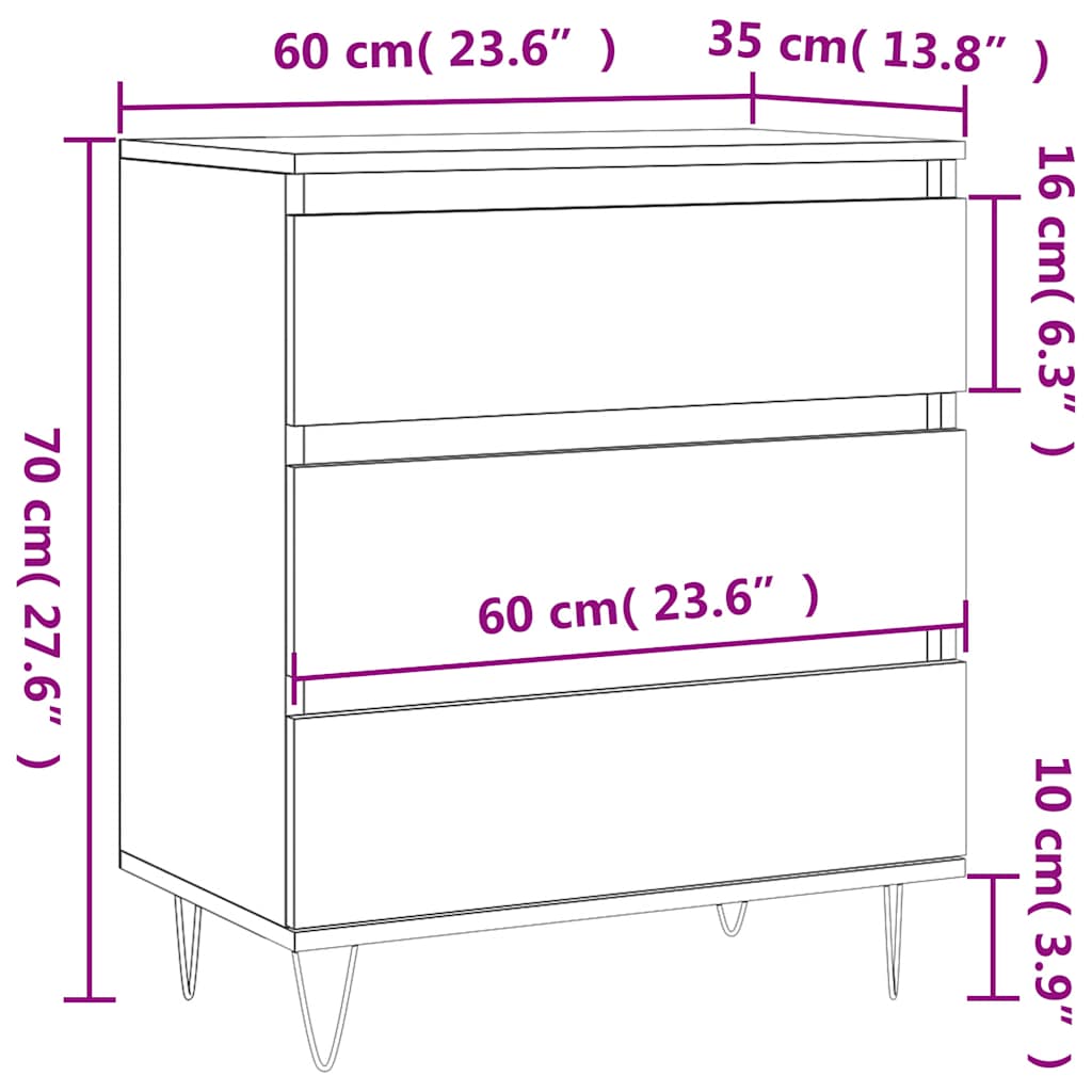 Credenza Bianca 60x35x70 cm in Legno Multistrato | homemem39