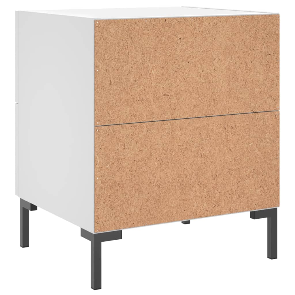 Comodini 2 pz Bianchi 40x35x47,5 cm in Legno Multistrato