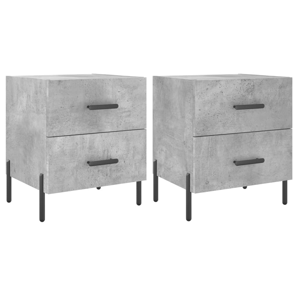 Comodini 2 pz Grigio Cemento 40x35x47,5 cm in Legno Multistrato - homemem39
