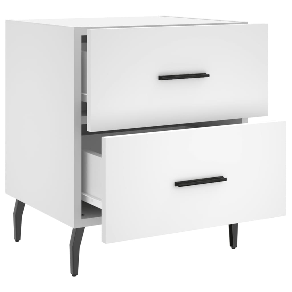 Comodino Bianco 40x35x47,5 cm in Legno Multistrato