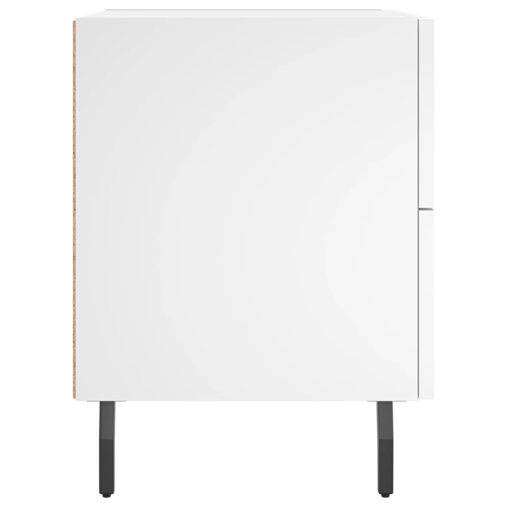 Comodino Bianco 40x35x47,5 cm in Legno Multistrato
