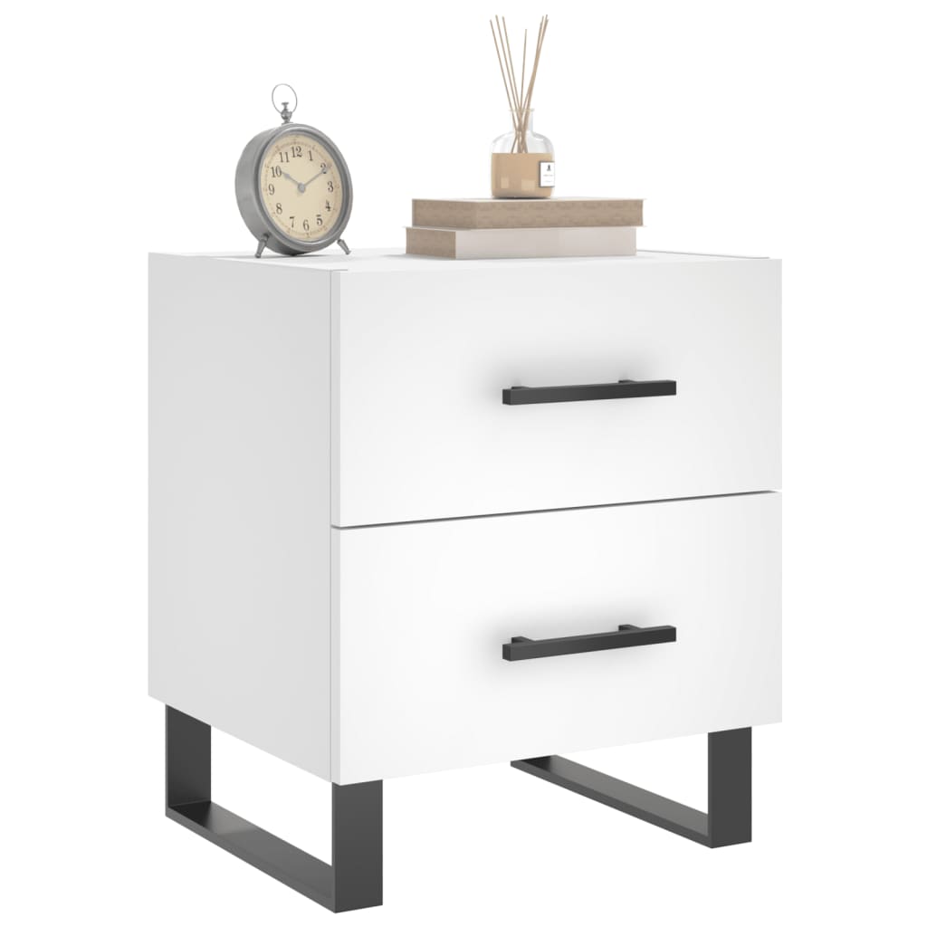 Comodino Bianco 40x35x47,5 cm in Legno Multistrato