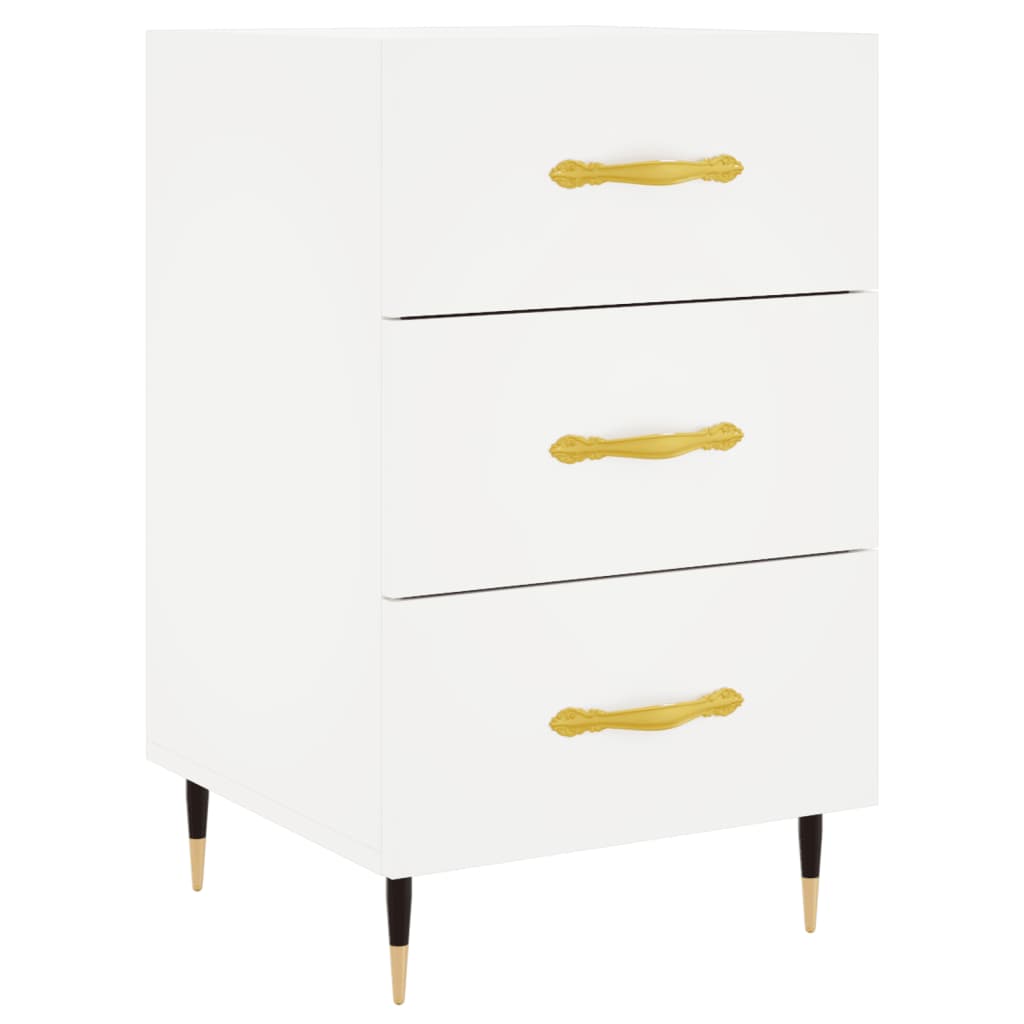 Comodino Bianco 40x40x66 cm in Legno Multistrato