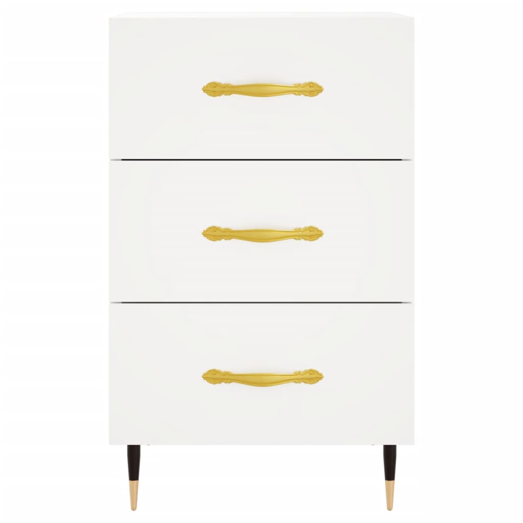 Comodino Bianco 40x40x66 cm in Legno Multistrato
