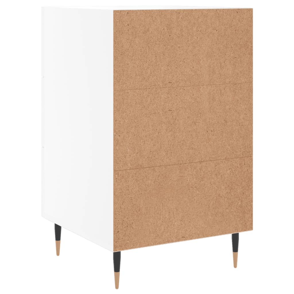 Comodino Bianco 40x40x66 cm in Legno Multistrato