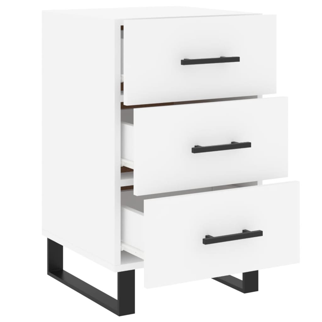 Comodino Bianco 40x40x66 cm in Legno Multistrato