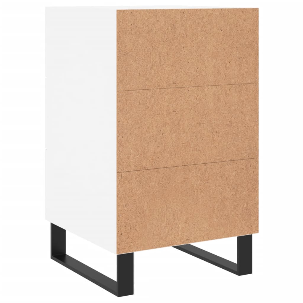 Comodino Bianco 40x40x66 cm in Legno Multistrato