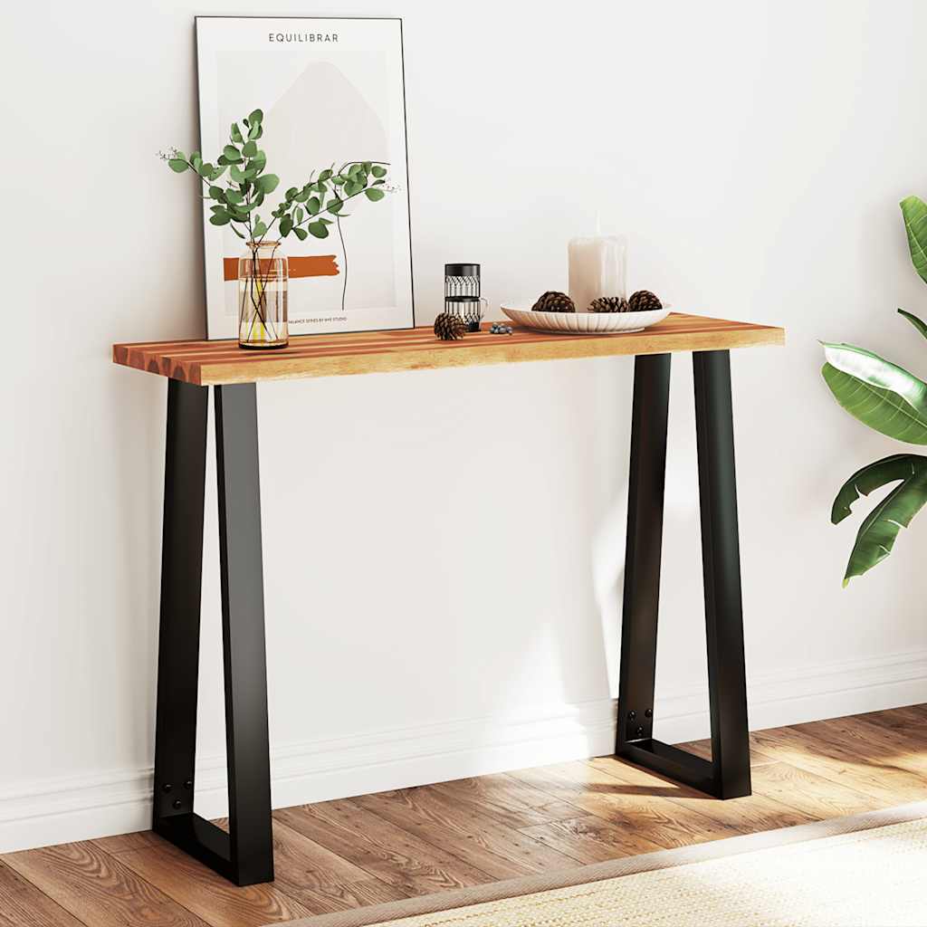 Tavolo Consolle Bordi Vivi 110x35x80 cm Legno Massello Acacia - homemem39