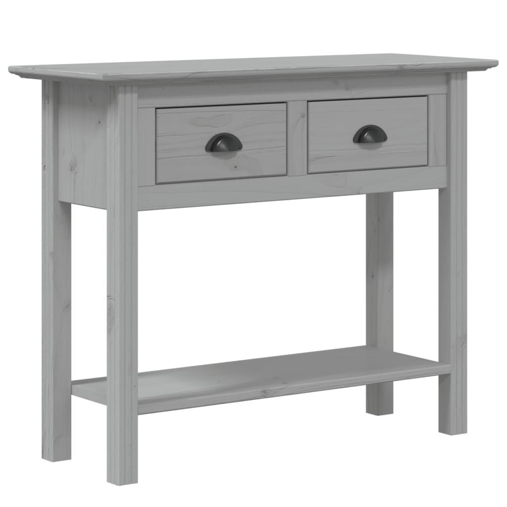 Tavolo Consolle BODO 91x35x74 cm Legno Massello Pino Grigio - homemem39