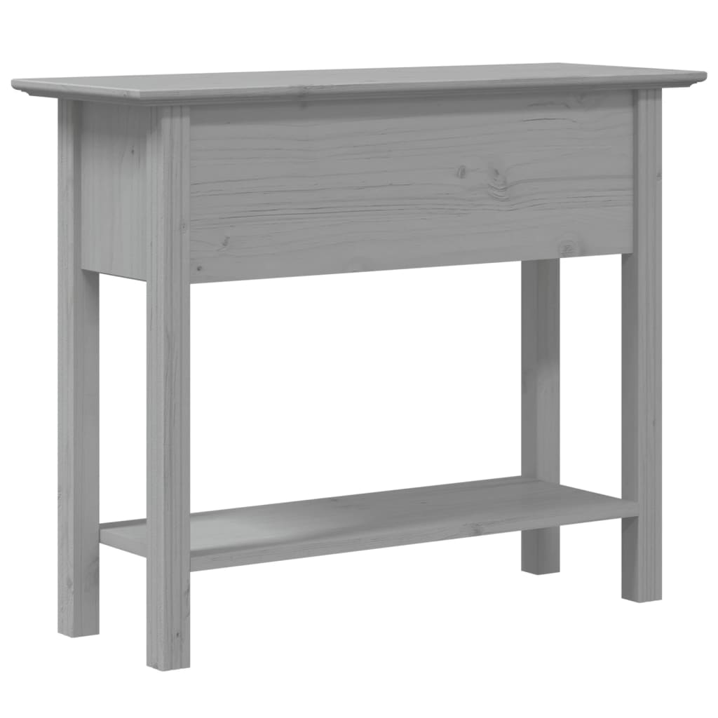 Tavolo Consolle BODO 91x35x74 cm Legno Massello Pino Grigio - homemem39