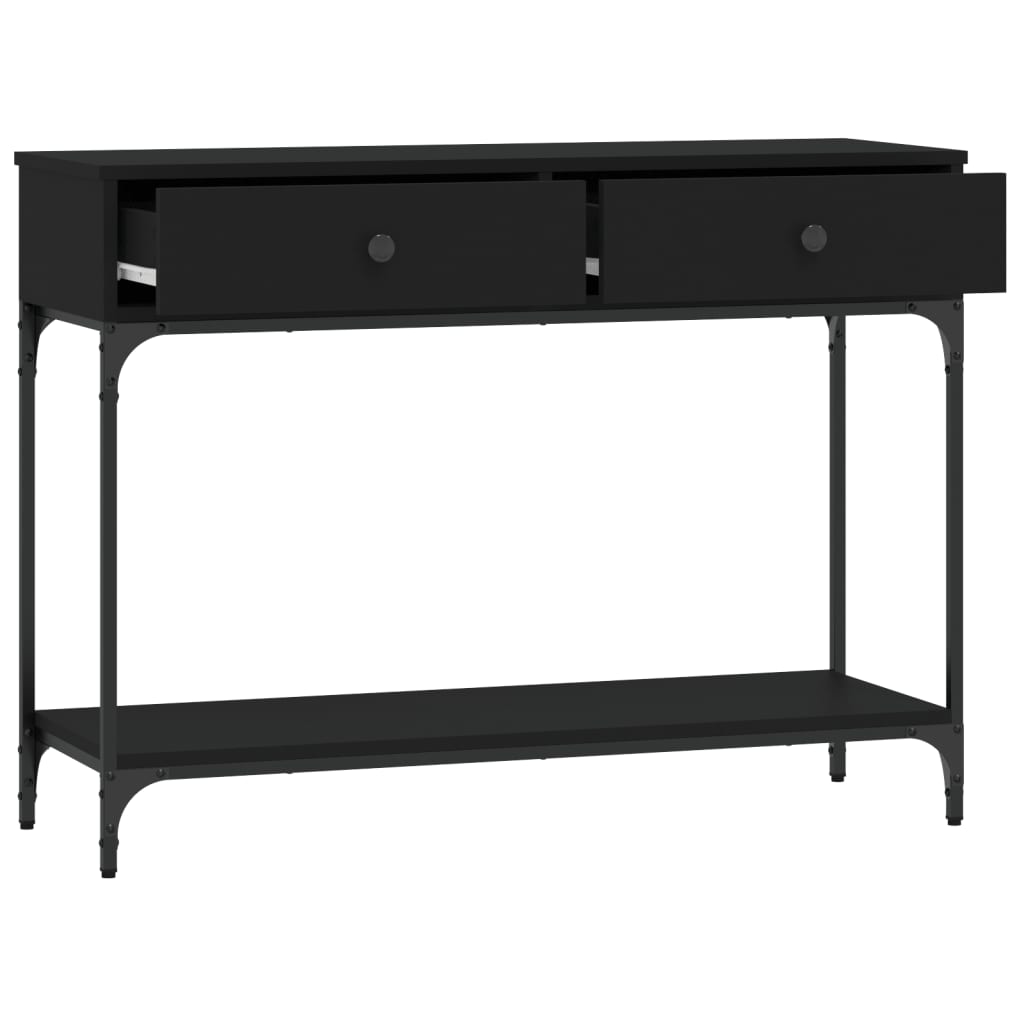 Tavolino Consolle Nero 100x34,5x75 cm in Legno Multistrato - homemem39