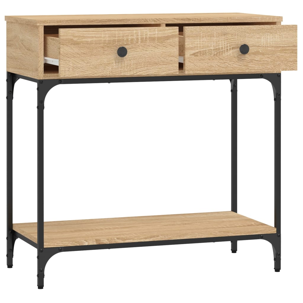 Tavolino Consolle Rovere Sonoma 75x34,5x75cm Legno Multistrato - homemem39