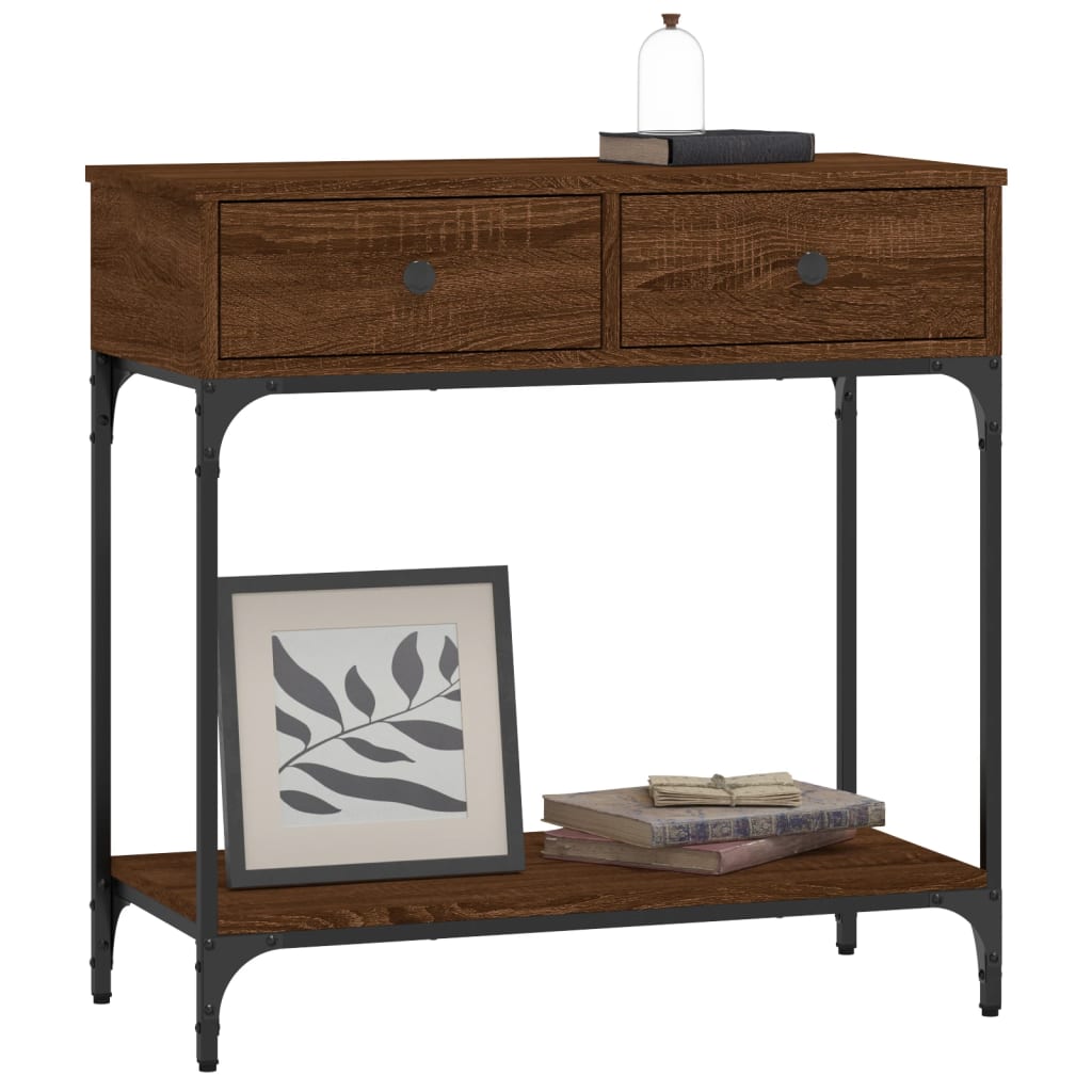 Tavolino Consolle Rovere Marrone 75x34,5x75cm Legno Multistrato - homemem39
