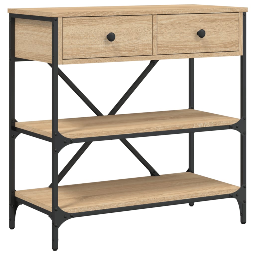 Tavolino Consolle Rovere Sonoma 75x34,5x75cm Legno Multistrato - homemem39
