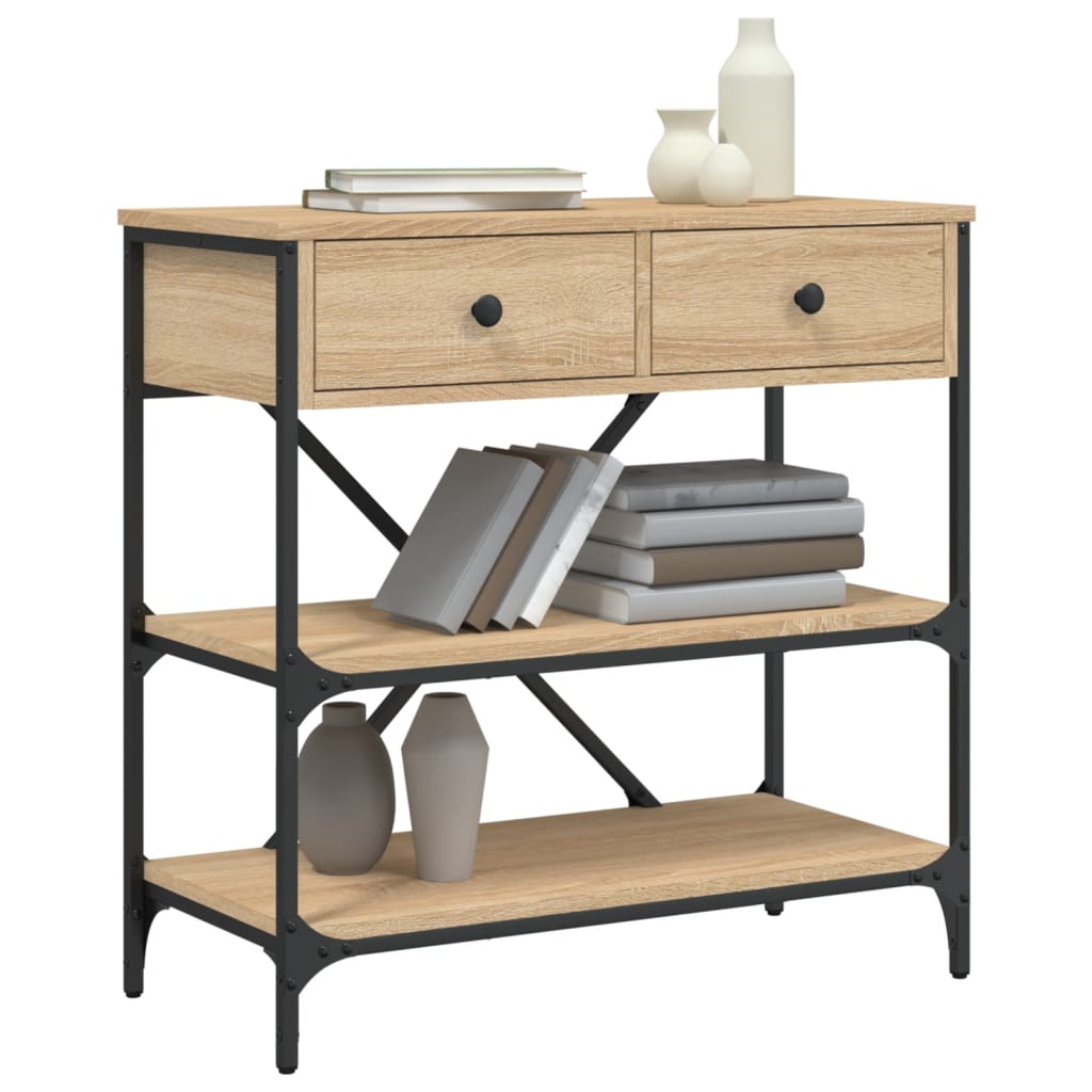 Tavolino Consolle Rovere Sonoma 75x34,5x75cm Legno Multistrato - homemem39