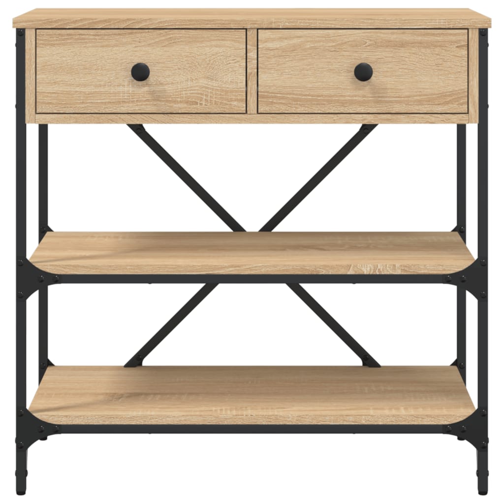 Tavolino Consolle Rovere Sonoma 75x34,5x75cm Legno Multistrato - homemem39