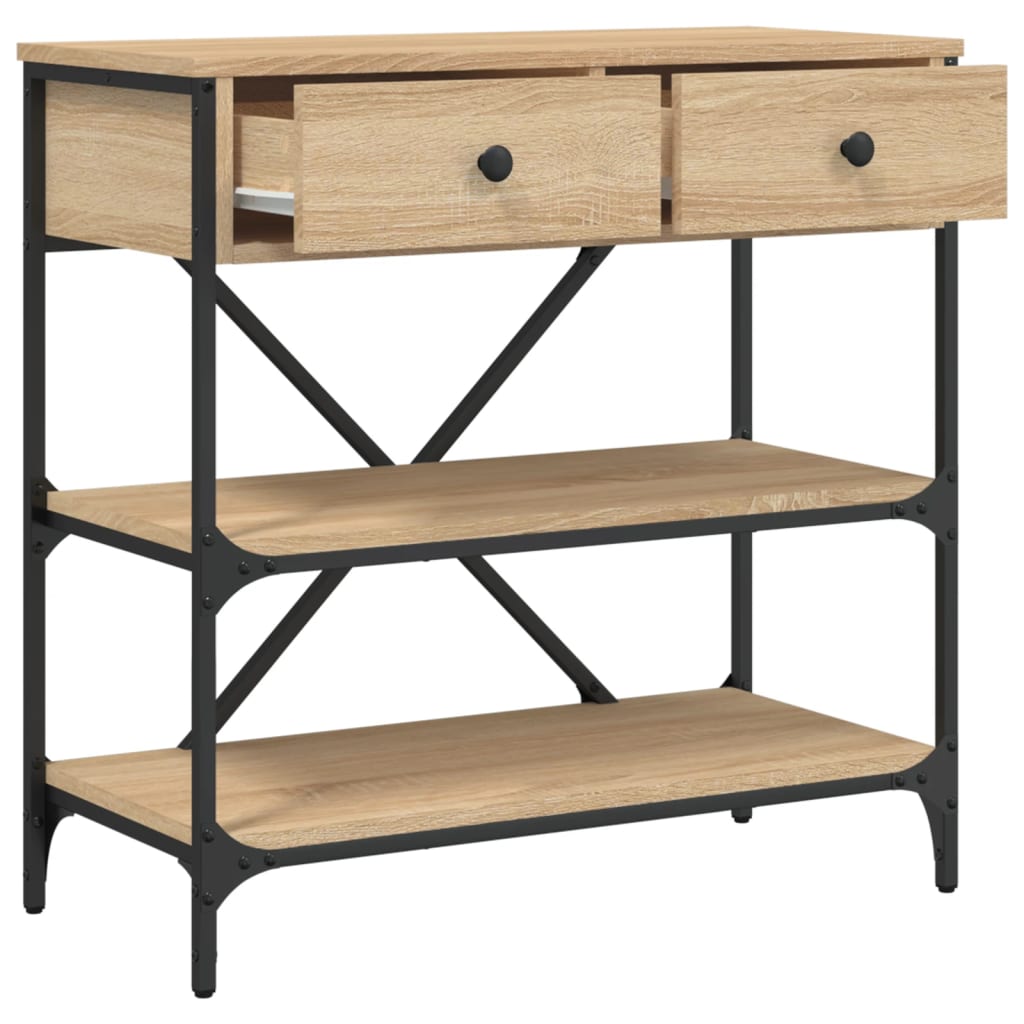 Tavolino Consolle Rovere Sonoma 75x34,5x75cm Legno Multistrato - homemem39