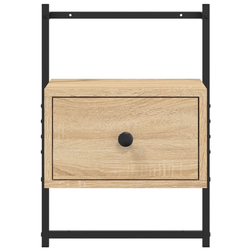 Comodini a Muro 2 pz Rovere Sonoma 35x30x51cm Legno Multistrato