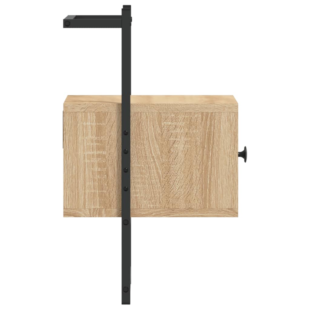 Comodini a Muro 2 pz Rovere Sonoma 35x30x51cm Legno Multistrato