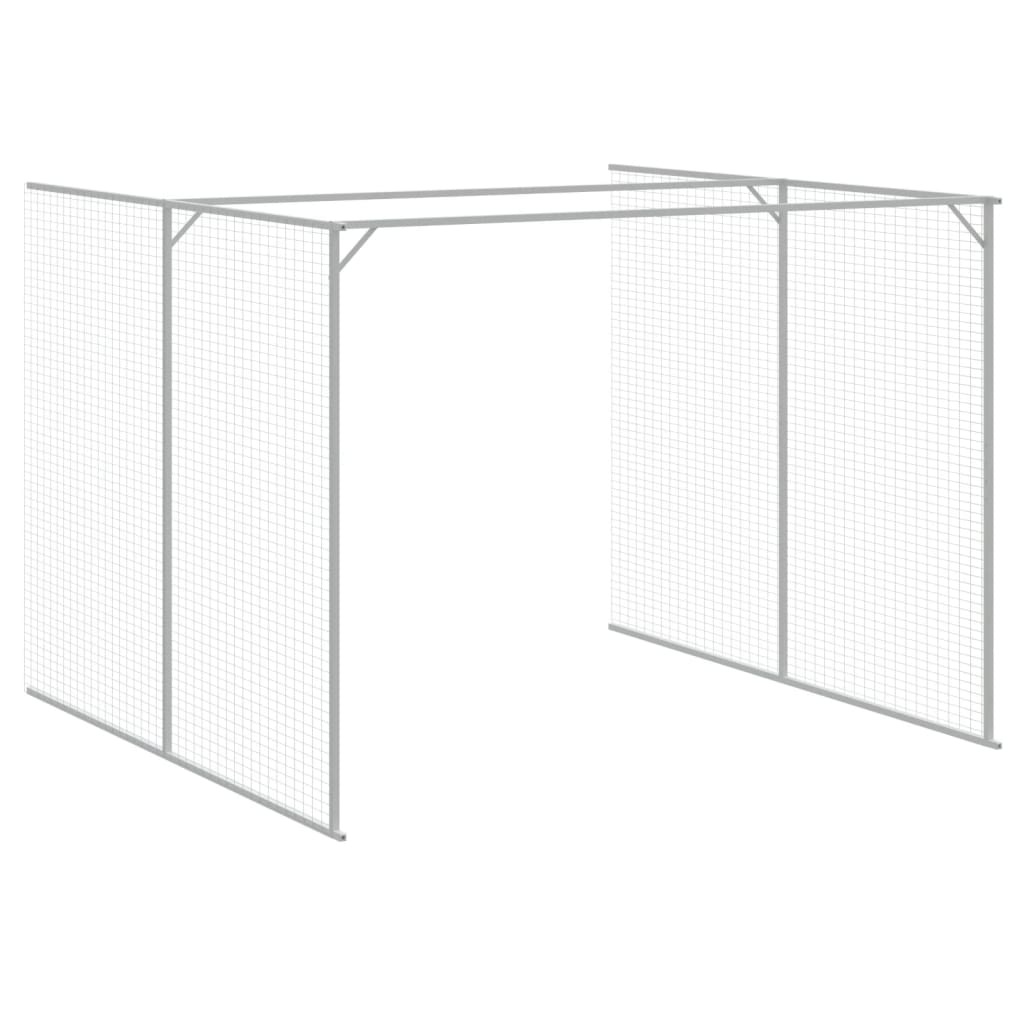 Casetta Cani con Corsa Antracite 214x1273x181cm Acciaio Zincato - homemem39