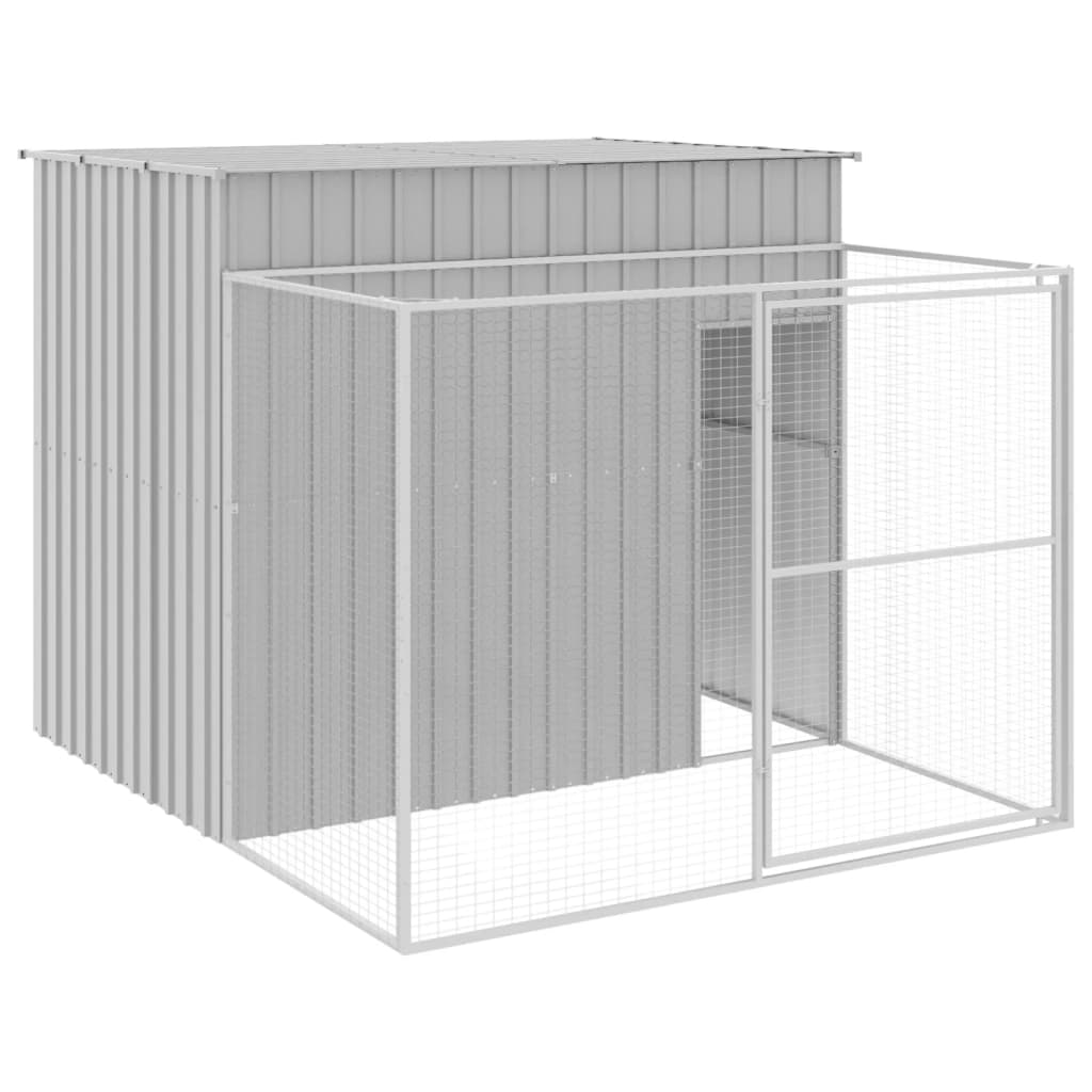 Casetta Cani Corsa Grigio Chiaro 214x253x181 cm Acciaio Zincato - homemem39