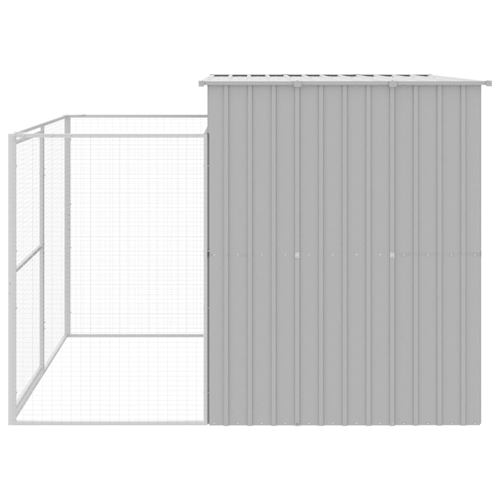 Casetta Cani Corsa Grigio Chiaro 214x253x181 cm Acciaio Zincato - homemem39