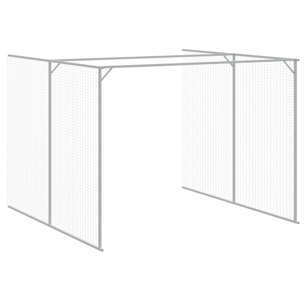 Casetta Cani Corsa Grigio Chiaro 214x457x181 cm Acciaio Zincato - homemem39