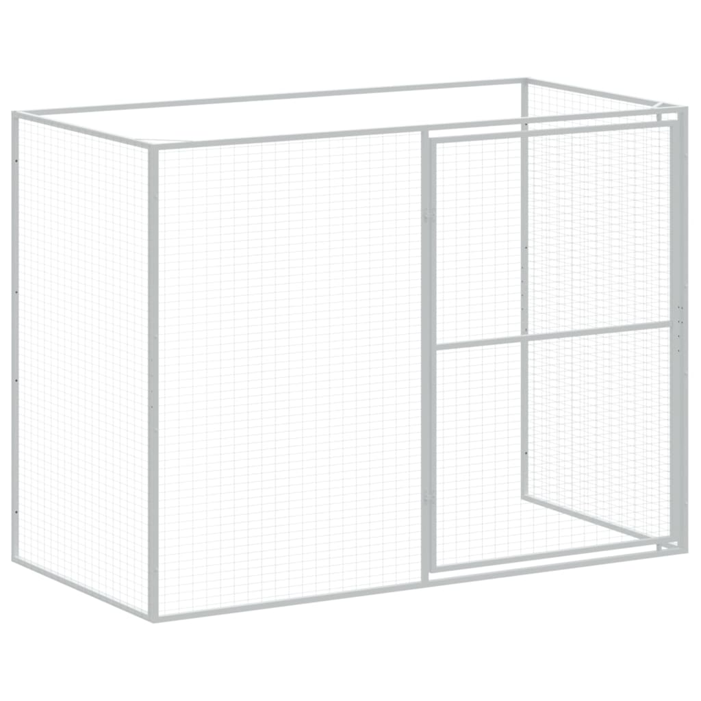 Casetta Cani Corsa Grigio Chiaro 214x457x181 cm Acciaio Zincato - homemem39