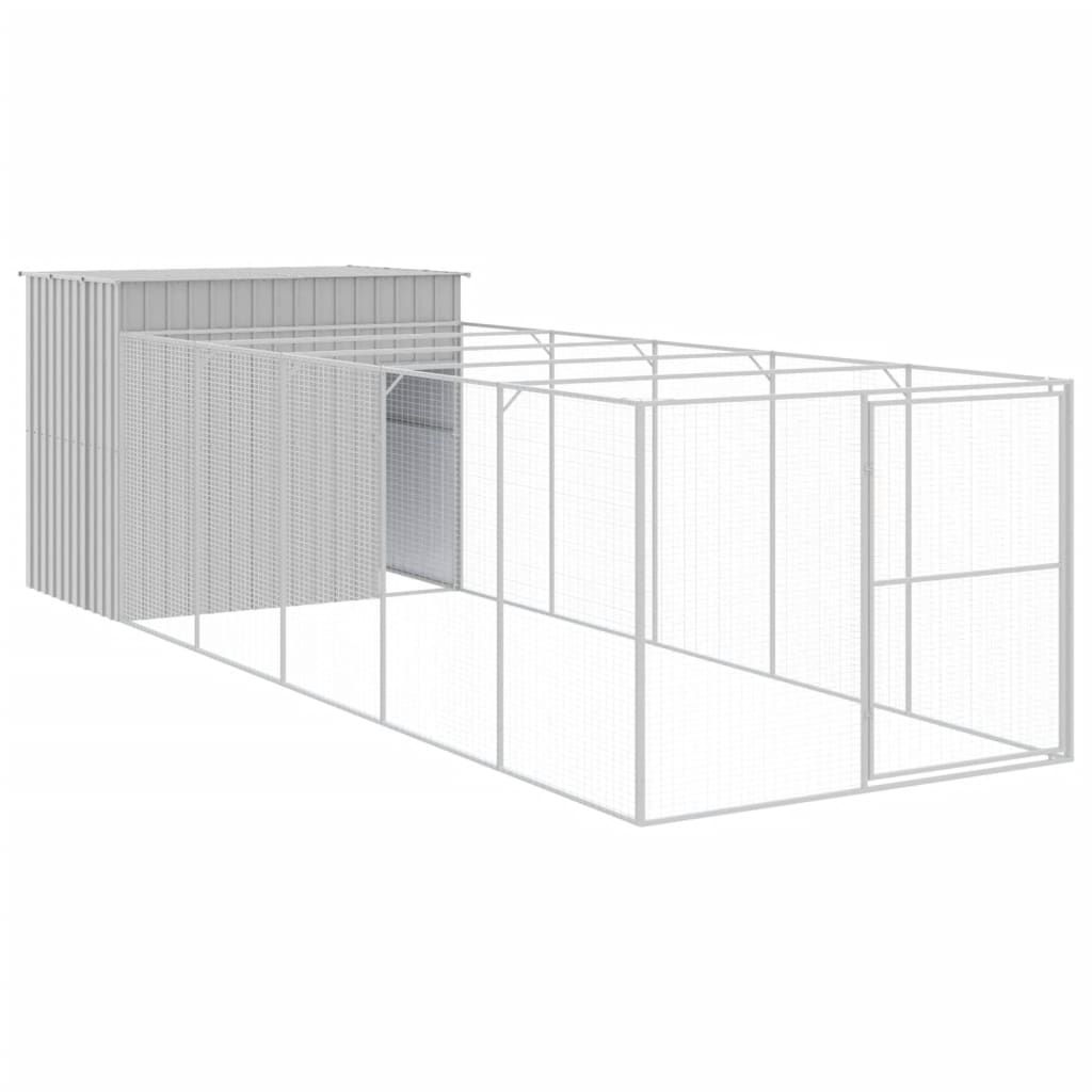 Casetta Cani Corsa Grigio Chiaro 214x661x181 cm Acciaio Zincato - homemem39
