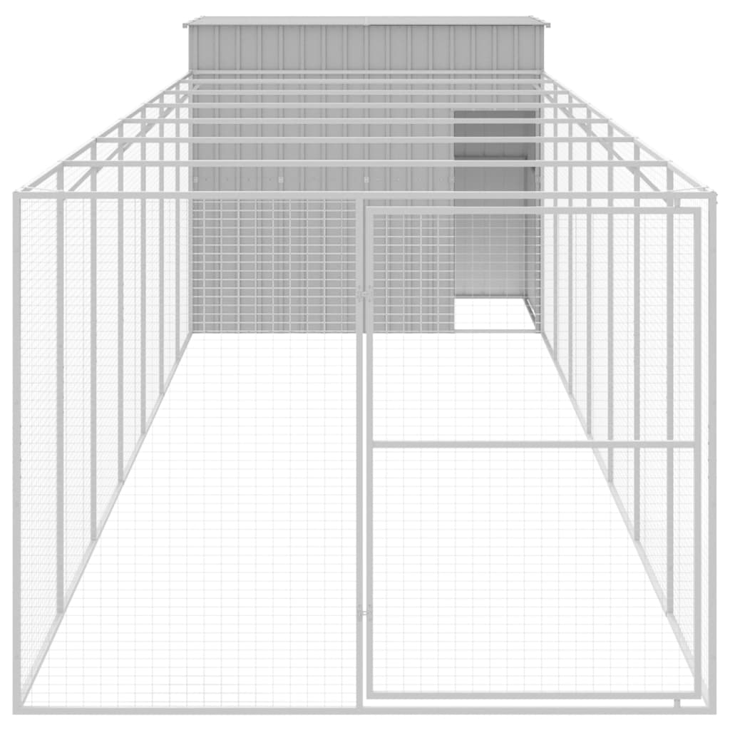 Casetta Cani Corsa Grigio Chiaro 214x865x181 cm Acciaio Zincato - homemem39
