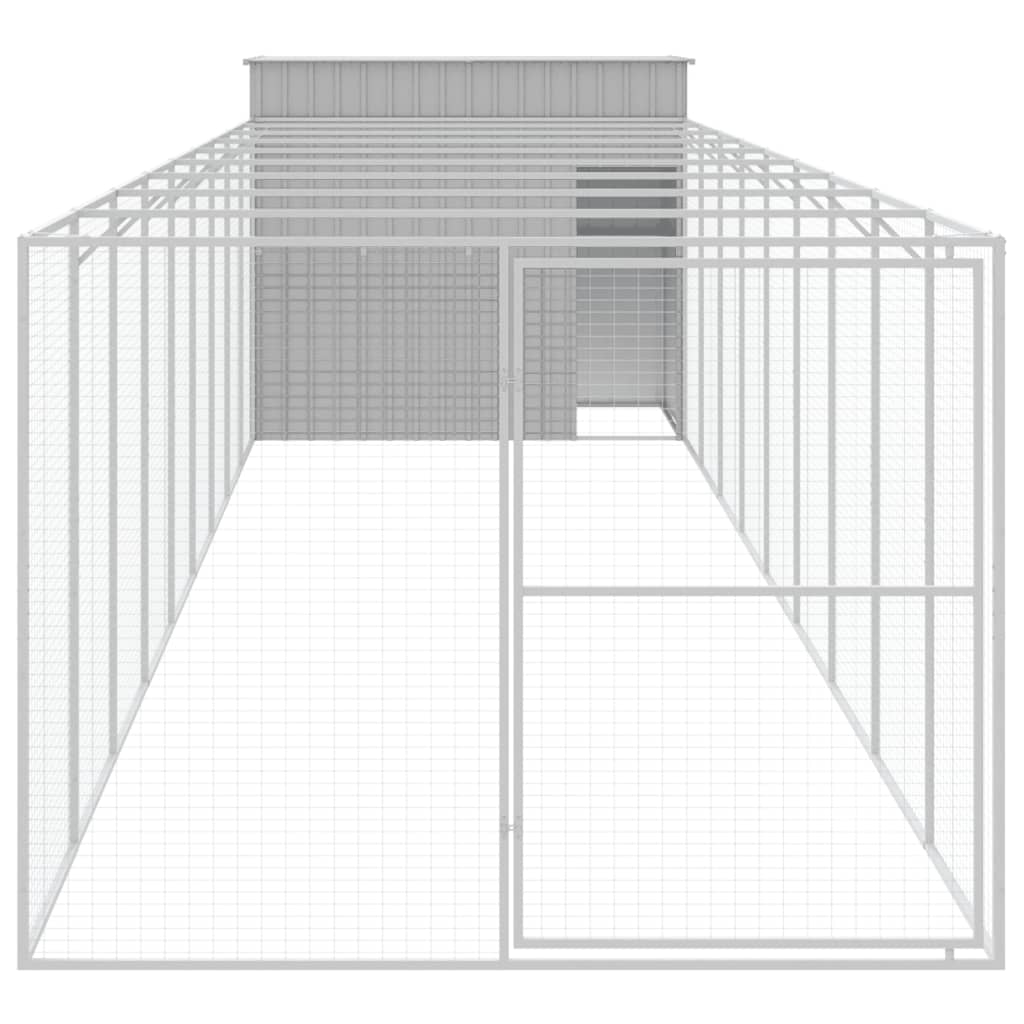 Casetta Cani Corsa Grigio Chiaro 214x1069x181cm Acciaio Zincato - homemem39