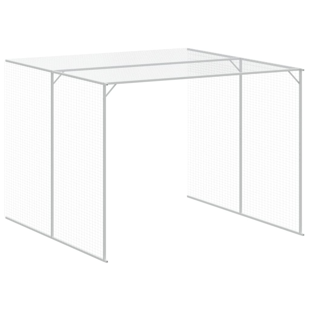 Casetta Cani con Corsa Antracite 214x1273x181cm Acciaio Zincato - homemem39