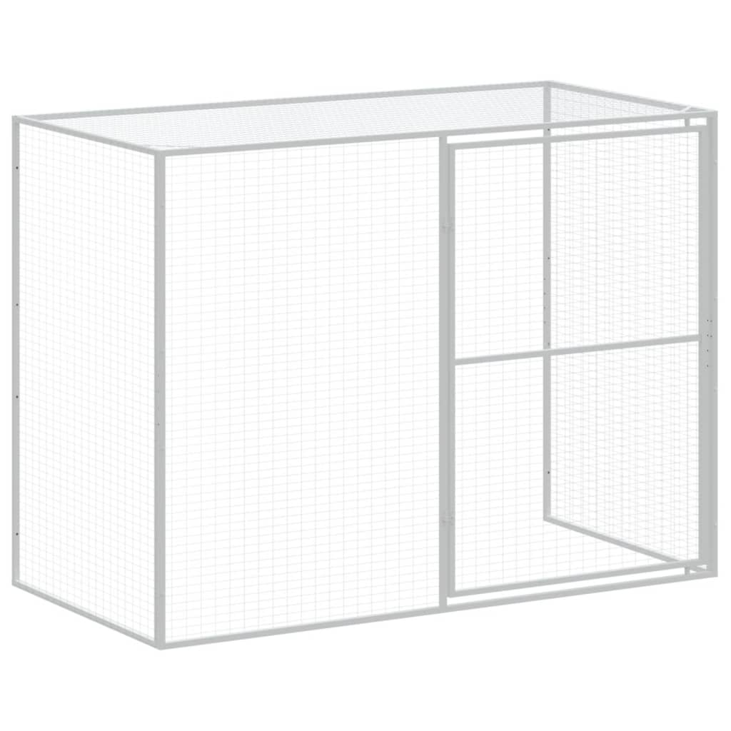 Casetta Cani con Corsa Antracite 214x1273x181cm Acciaio Zincato - homemem39