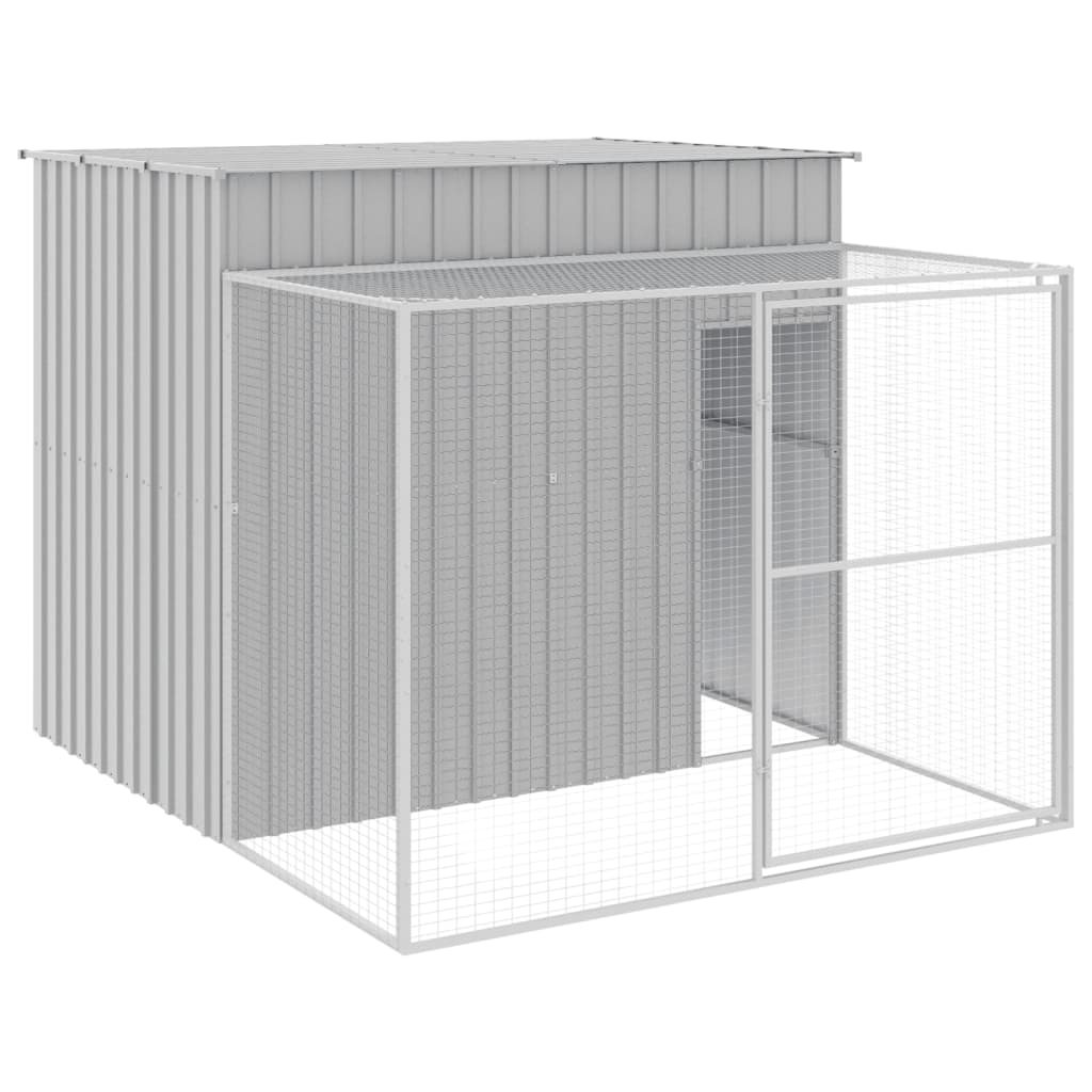 Casetta Cani Corsa Grigio Chiaro 214x253x181 cm Acciaio Zincato - homemem39