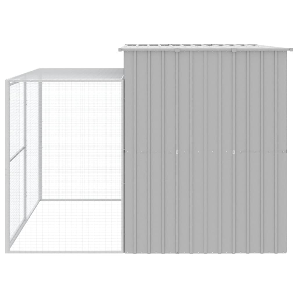 Casetta Cani Corsa Grigio Chiaro 214x253x181 cm Acciaio Zincato - homemem39