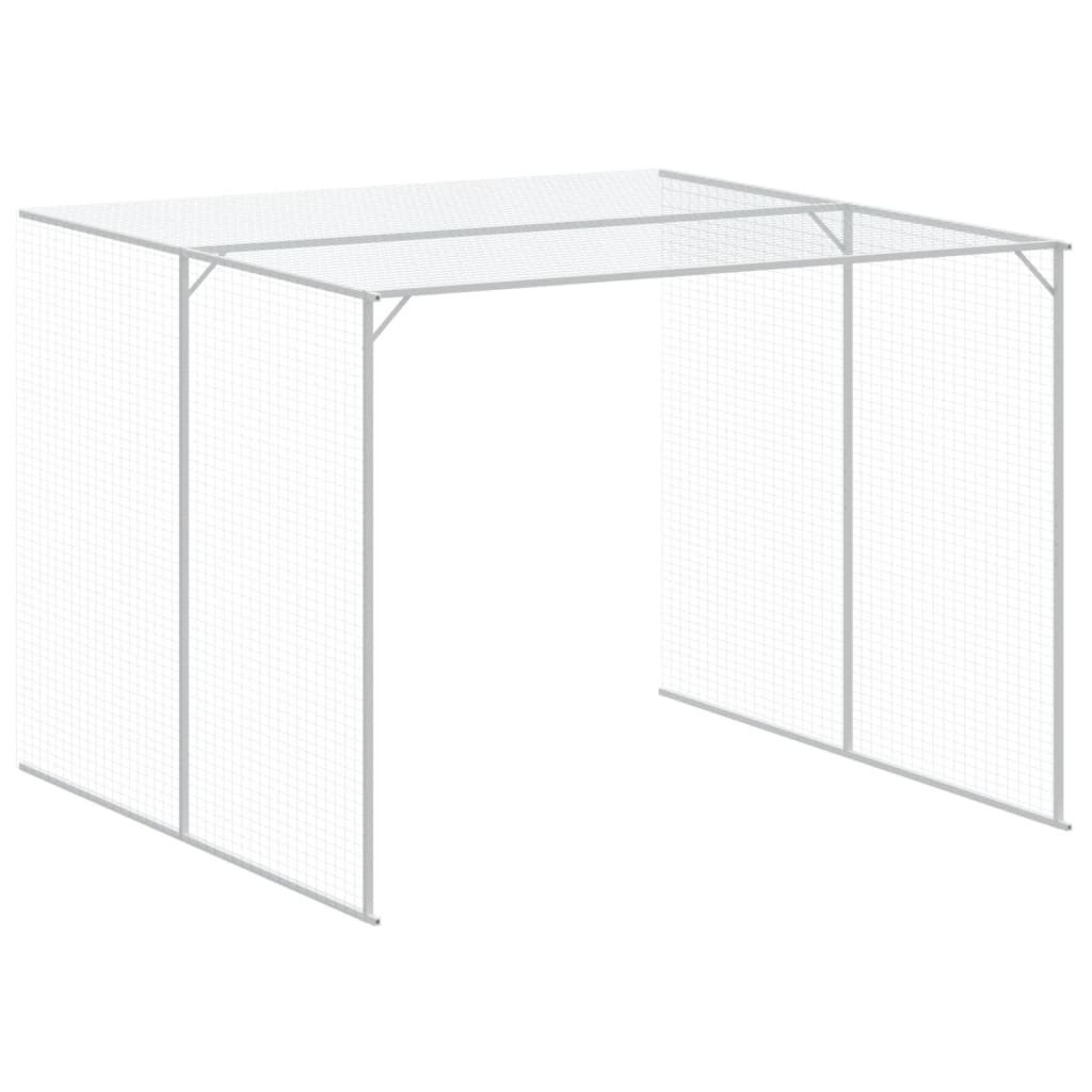 Casetta Cani Corsa Grigio Chiaro 214x457x181 cm Acciaio Zincato - homemem39