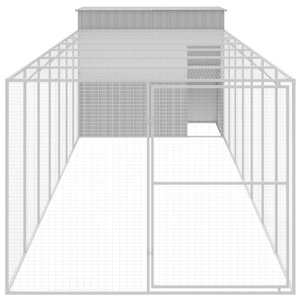 Casetta Cani Corsa Grigio Chiaro 214x865x181 cm Acciaio Zincato - homemem39