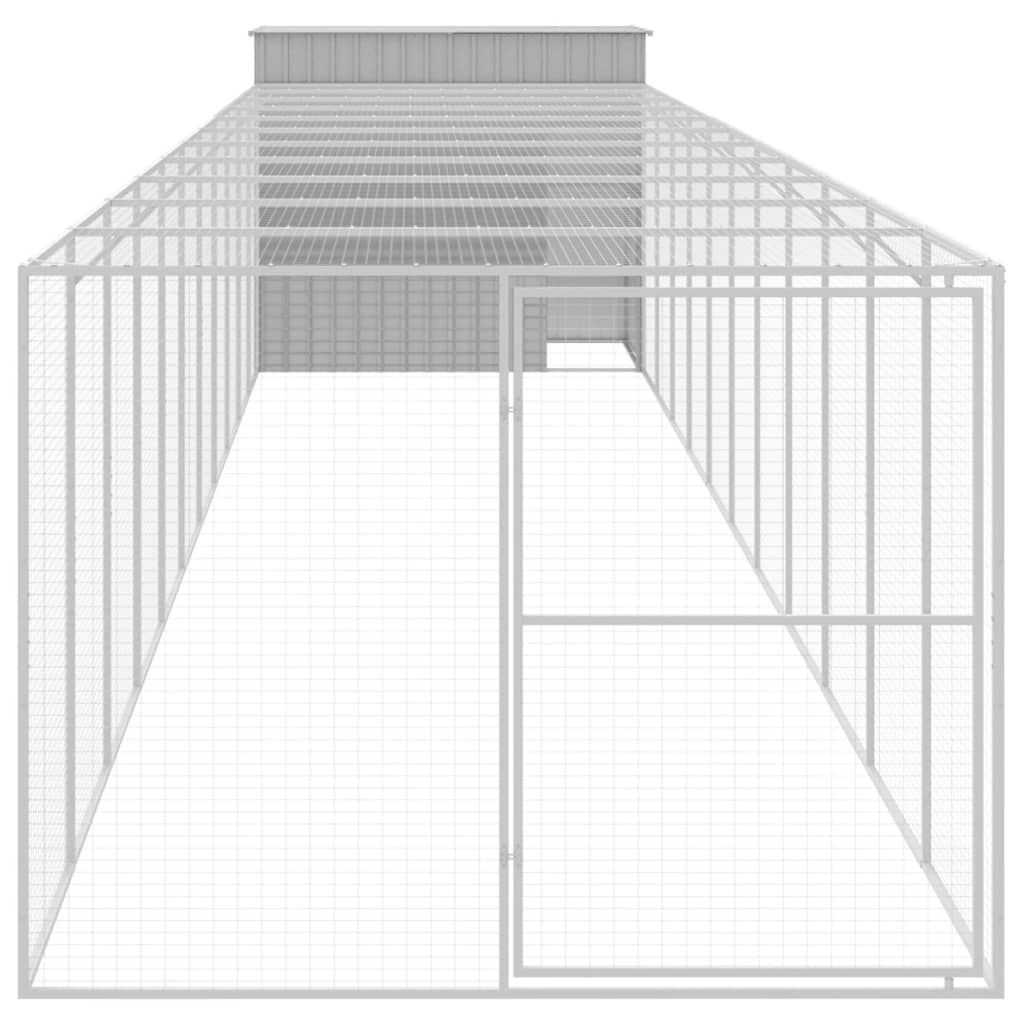 Casetta Cani Corsa Grigio Chiaro 214x1273x181cm Acciaio Zincato - homemem39