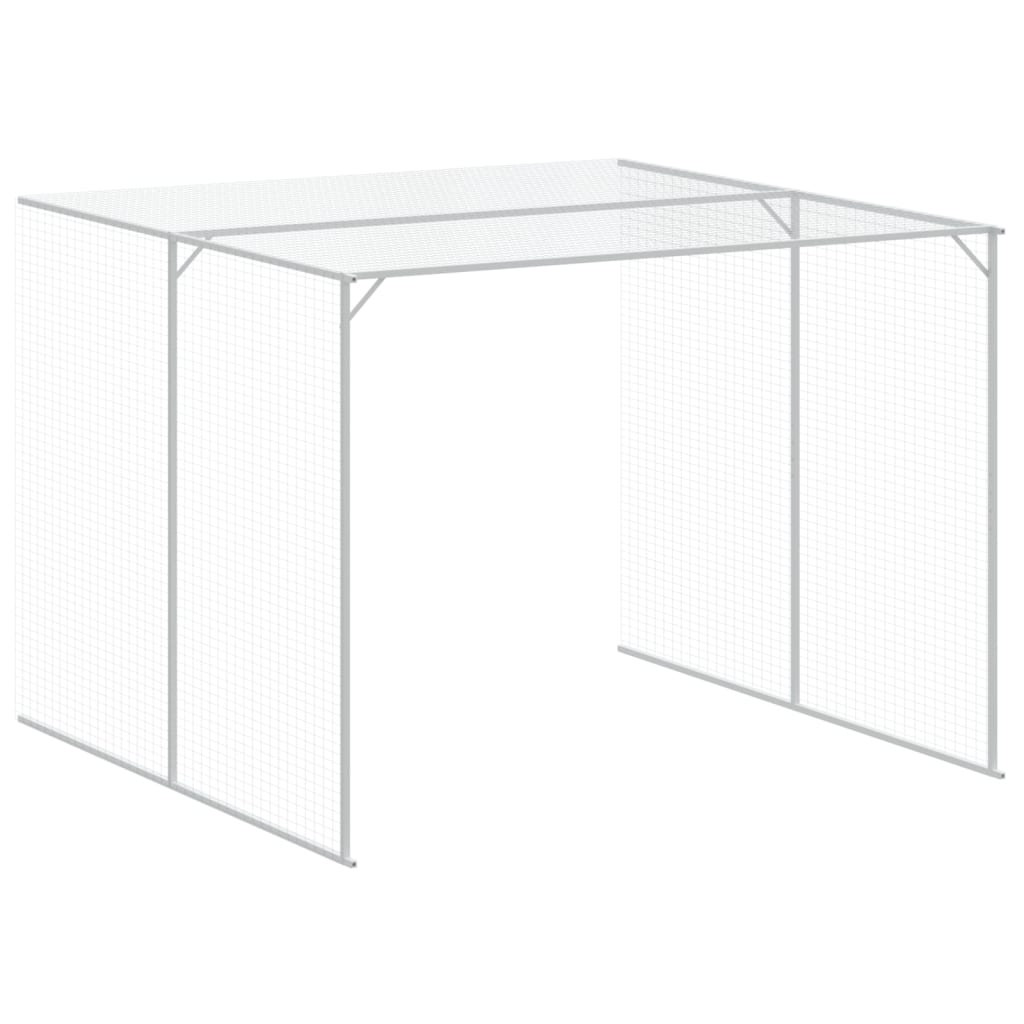 Casetta Cani Corsa Grigio Chiaro 214x1273x181cm Acciaio Zincato - homemem39