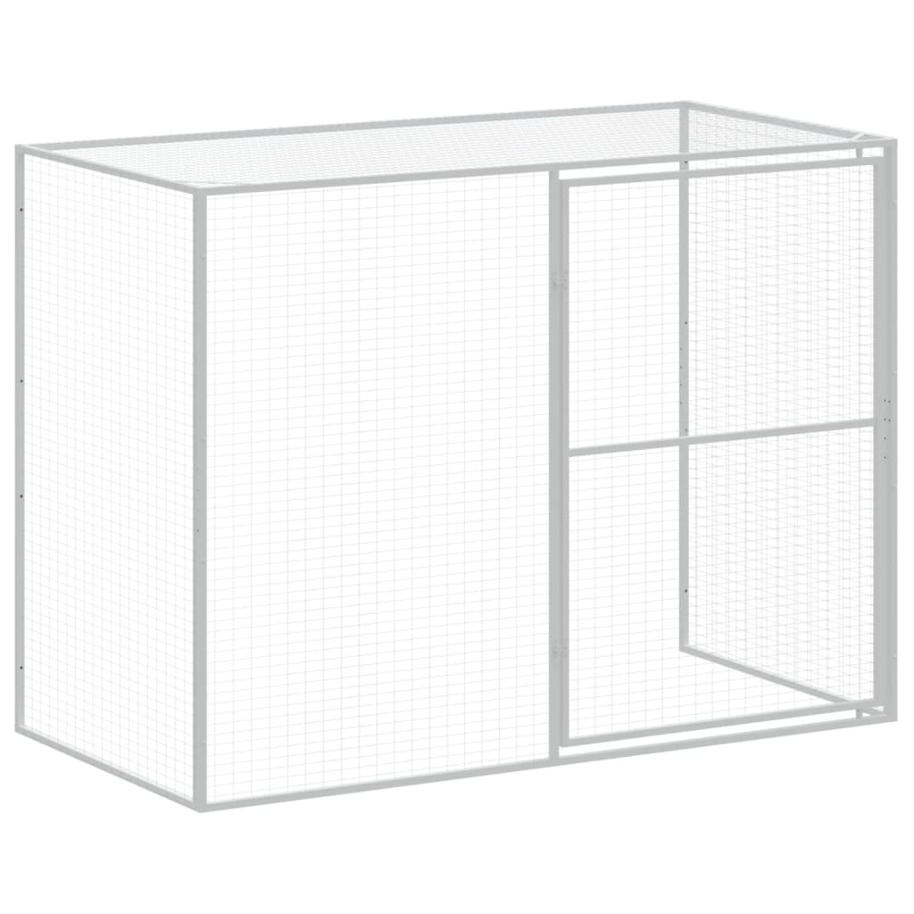 Casetta Cani Corsa Grigio Chiaro 214x1273x181cm Acciaio Zincato - homemem39