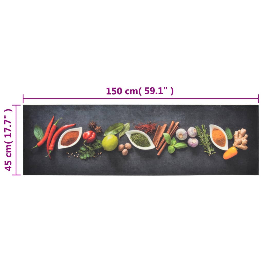 Tappeto da Cucina Lavabile Spezie 45x150 cm Velluto | homemem39
