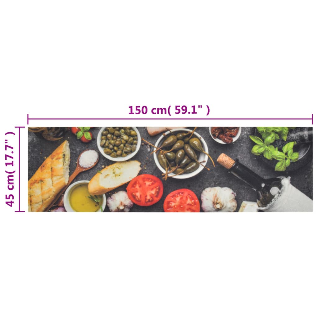Tappeto da Cucina Lavabile Vino e Cena 45x150 cm Velluto - homemem39